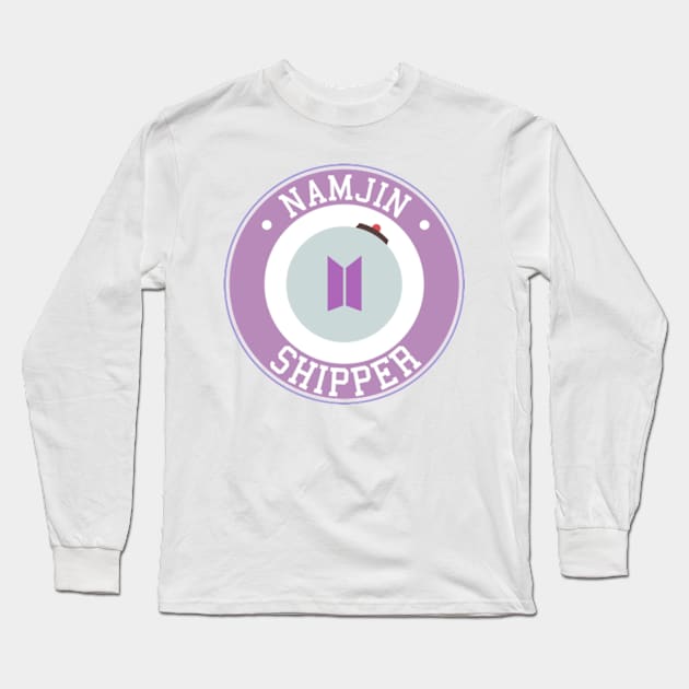 BTS Namjin namjoon seokjin shipper logo emblem typography Long Sleeve T-Shirt by Oricca